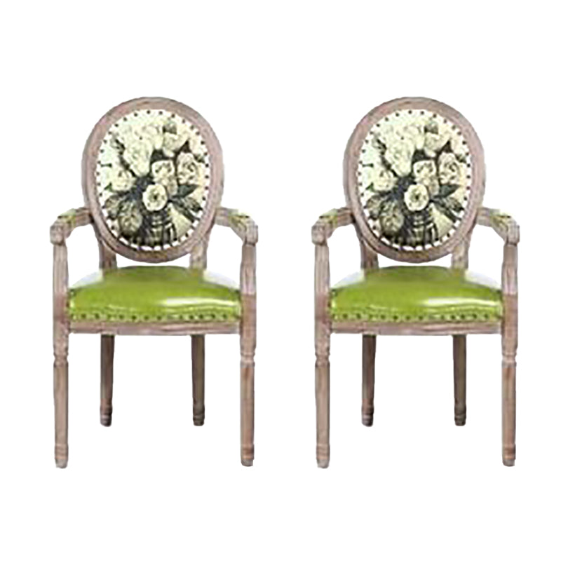 French Country Upholstered Armless Chair Home Solid Wood Dining Chair Turquoise 2 Piece Set Clearhalo 'Dining Chairs' 'Dining Tables & Seating' 'dining_chair' 'furn' 'furn_dining_chair' 'Furniture' 'Kitchen & Dining Furniture' 7567780