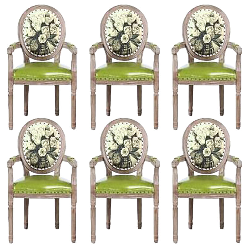 French Country Upholstered Armless Chair Home Solid Wood Dining Chair Turquoise 6 Piece Set Clearhalo 'Dining Chairs' 'Dining Tables & Seating' 'dining_chair' 'furn' 'furn_dining_chair' 'Furniture' 'Kitchen & Dining Furniture' 7567782