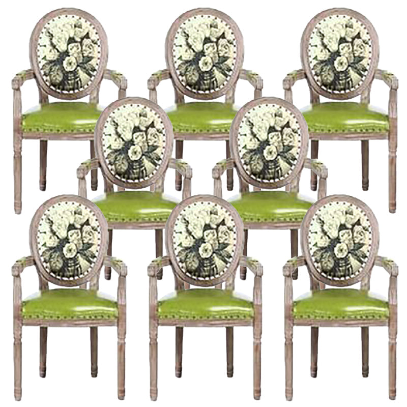French Country Upholstered Armless Chair Home Solid Wood Dining Chair Turquoise 8 Piece Set Clearhalo 'Dining Chairs' 'Dining Tables & Seating' 'dining_chair' 'furn' 'furn_dining_chair' 'Furniture' 'Kitchen & Dining Furniture' 7567783