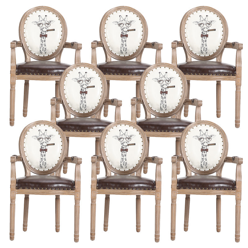 French Country Upholstered Armless Chair Home Solid Wood Dining Chair Black 8 Piece Set Clearhalo 'Dining Chairs' 'Dining Tables & Seating' 'dining_chair' 'furn' 'furn_dining_chair' 'Furniture' 'Kitchen & Dining Furniture' 7567793