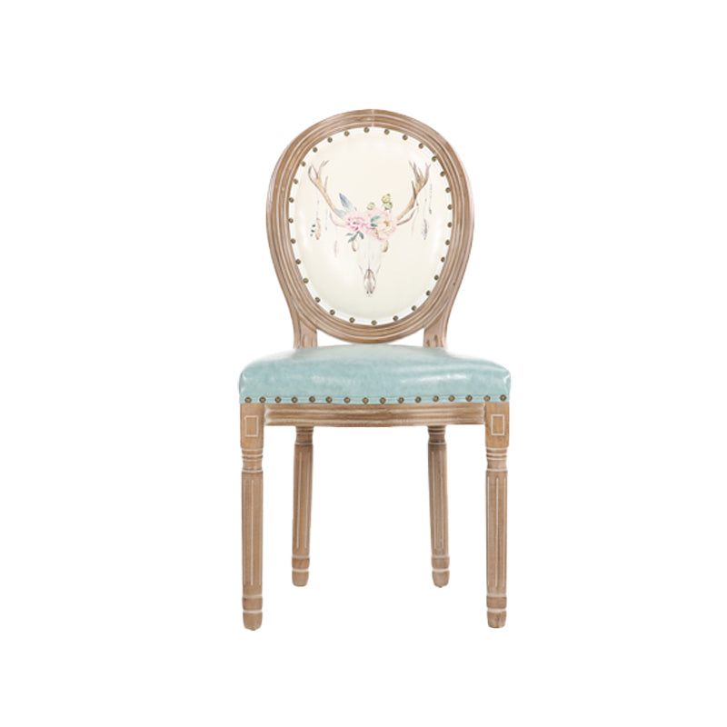 French Country Upholstered Armless Chair Home Solid Wood Dining Chair White 1 Piece Clearhalo 'Dining Chairs' 'Dining Tables & Seating' 'dining_chair' 'furn' 'furn_dining_chair' 'Furniture' 'Kitchen & Dining Furniture' 7567794