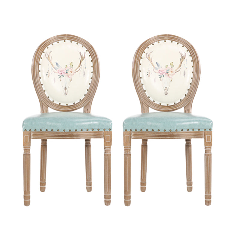 French Country Upholstered Armless Chair Home Solid Wood Dining Chair White 2 Piece Set Clearhalo 'Dining Chairs' 'Dining Tables & Seating' 'dining_chair' 'furn' 'furn_dining_chair' 'Furniture' 'Kitchen & Dining Furniture' 7567795