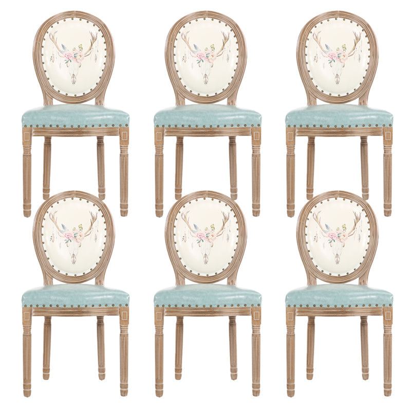 French Country Upholstered Armless Chair Home Solid Wood Dining Chair White 6 Piece Set Clearhalo 'Dining Chairs' 'Dining Tables & Seating' 'dining_chair' 'furn' 'furn_dining_chair' 'Furniture' 'Kitchen & Dining Furniture' 7567797