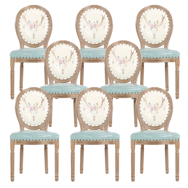 French Country Upholstered Armless Chair Home Solid Wood Dining Chair White 8 Piece Set Clearhalo 'Dining Chairs' 'Dining Tables & Seating' 'dining_chair' 'furn' 'furn_dining_chair' 'Furniture' 'Kitchen & Dining Furniture' 7567798