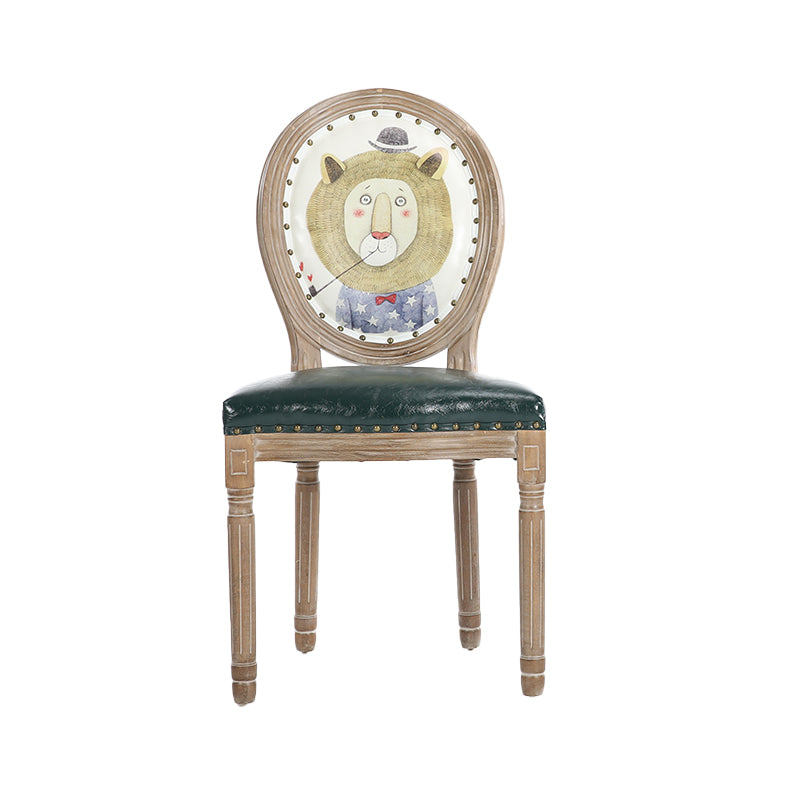 French Country Upholstered Armless Chair Home Solid Wood Dining Chair Beige 1 Piece Clearhalo 'Dining Chairs' 'Dining Tables & Seating' 'dining_chair' 'furn' 'furn_dining_chair' 'Furniture' 'Kitchen & Dining Furniture' 7567799