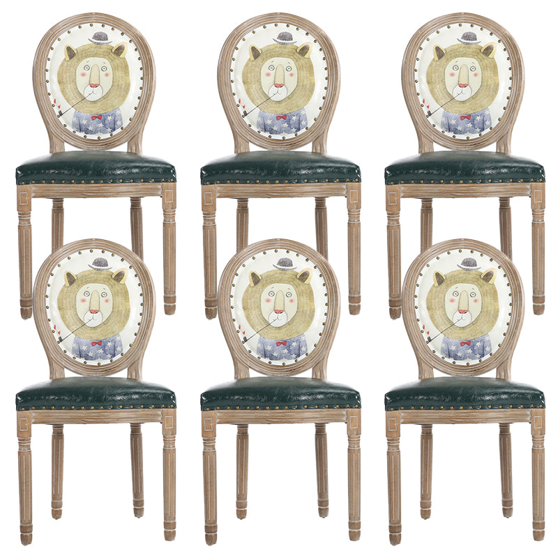French Country Upholstered Armless Chair Home Solid Wood Dining Chair Beige 6 Piece Set Clearhalo 'Dining Chairs' 'Dining Tables & Seating' 'dining_chair' 'furn' 'furn_dining_chair' 'Furniture' 'Kitchen & Dining Furniture' 7567802