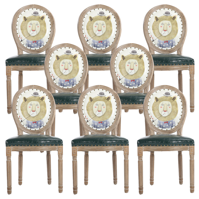 French Country Upholstered Armless Chair Home Solid Wood Dining Chair Beige 8 Piece Set Clearhalo 'Dining Chairs' 'Dining Tables & Seating' 'dining_chair' 'furn' 'furn_dining_chair' 'Furniture' 'Kitchen & Dining Furniture' 7567803