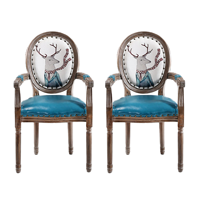 French Country Upholstered Armless Chair Home Solid Wood Dining Chair Light Blue 2 Piece Set Clearhalo 'Dining Chairs' 'Dining Tables & Seating' 'dining_chair' 'furn' 'furn_dining_chair' 'Furniture' 'Kitchen & Dining Furniture' 7567810