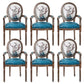 French Country Upholstered Armless Chair Home Solid Wood Dining Chair Light Blue 6 Piece Set Clearhalo 'Dining Chairs' 'Dining Tables & Seating' 'dining_chair' 'furn' 'furn_dining_chair' 'Furniture' 'Kitchen & Dining Furniture' 7567812
