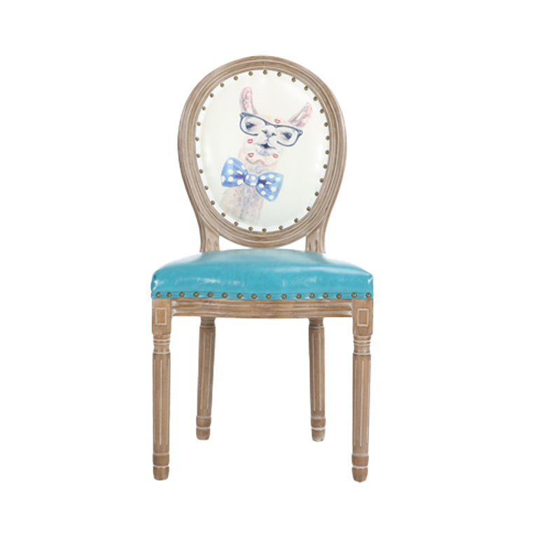 French Country Upholstered Armless Chair Home Solid Wood Dining Chair Lemon Green 1 Piece Clearhalo 'Dining Chairs' 'Dining Tables & Seating' 'dining_chair' 'furn' 'furn_dining_chair' 'Furniture' 'Kitchen & Dining Furniture' 7567819