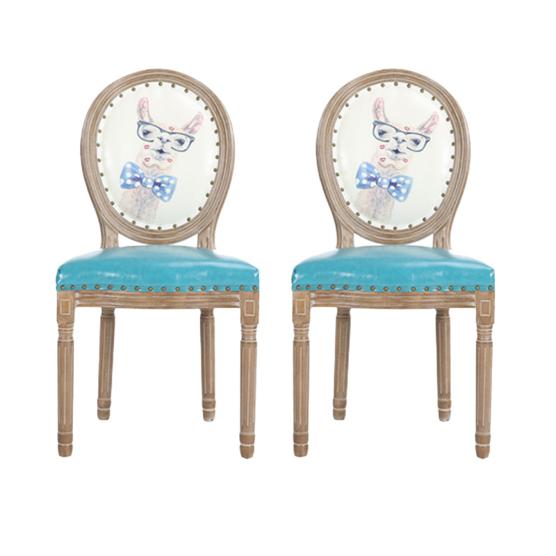 French Country Upholstered Armless Chair Home Solid Wood Dining Chair Lemon Green 2 Piece Set Clearhalo 'Dining Chairs' 'Dining Tables & Seating' 'dining_chair' 'furn' 'furn_dining_chair' 'Furniture' 'Kitchen & Dining Furniture' 7567820