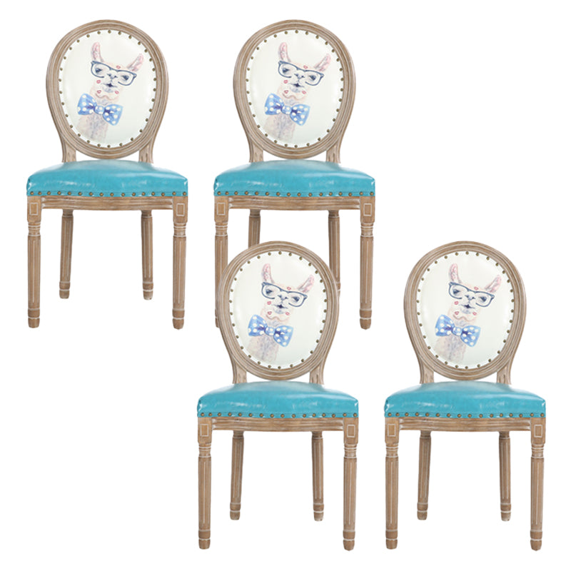 French Country Upholstered Armless Chair Home Solid Wood Dining Chair Lemon Green 4 Piece Set Clearhalo 'Dining Chairs' 'Dining Tables & Seating' 'dining_chair' 'furn' 'furn_dining_chair' 'Furniture' 'Kitchen & Dining Furniture' 7567821