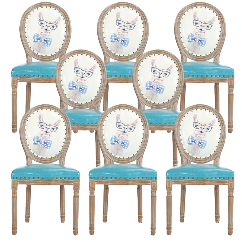 French Country Upholstered Armless Chair Home Solid Wood Dining Chair Lemon Green 8 Piece Set Clearhalo 'Dining Chairs' 'Dining Tables & Seating' 'dining_chair' 'furn' 'furn_dining_chair' 'Furniture' 'Kitchen & Dining Furniture' 7567823