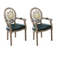 French Country Upholstered Armless Chair Home Solid Wood Dining Chair Green-Yellow 2 Piece Set Clearhalo 'Dining Chairs' 'Dining Tables & Seating' 'dining_chair' 'furn' 'furn_dining_chair' 'Furniture' 'Kitchen & Dining Furniture' 7567830