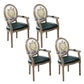 French Country Upholstered Armless Chair Home Solid Wood Dining Chair Green-Yellow 4 Piece Set Clearhalo 'Dining Chairs' 'Dining Tables & Seating' 'dining_chair' 'furn' 'furn_dining_chair' 'Furniture' 'Kitchen & Dining Furniture' 7567831