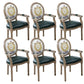 French Country Upholstered Armless Chair Home Solid Wood Dining Chair Green-Yellow 6 Piece Set Clearhalo 'Dining Chairs' 'Dining Tables & Seating' 'dining_chair' 'furn' 'furn_dining_chair' 'Furniture' 'Kitchen & Dining Furniture' 7567832