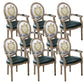French Country Upholstered Armless Chair Home Solid Wood Dining Chair Green-Yellow 8 Piece Set Clearhalo 'Dining Chairs' 'Dining Tables & Seating' 'dining_chair' 'furn' 'furn_dining_chair' 'Furniture' 'Kitchen & Dining Furniture' 7567833