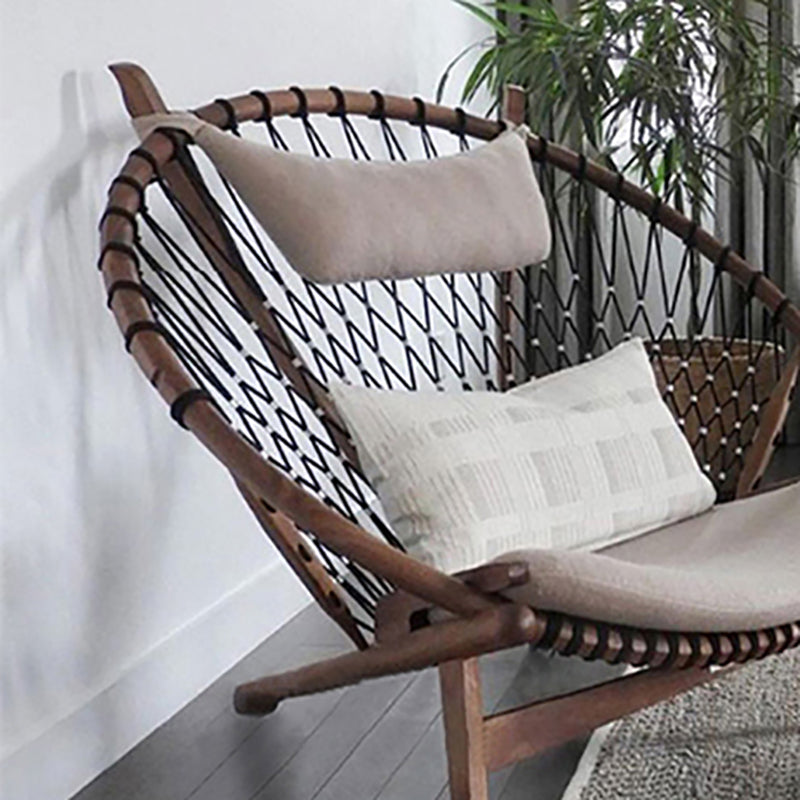 Scandinavian Papasan Chair Solid Color Wooden Papasan Chair for Living Room Clearhalo 'Accent Chairs' 'accent_chairs' 'Chairs & Seating' 'furn' 'furn_accent_chairs' 'Furniture' 'Living Room Furniture' 7567972