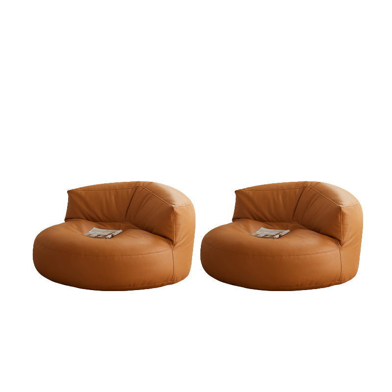 Contemporary Armless Single Sofa Chair Solid Color Accent Chair Orange Microfiber Leather 2 Piece Set Clearhalo 'Accent Chairs' 'accent_chairs' 'Chairs & Seating' 'furn' 'furn_accent_chairs' 'Furniture' 'Living Room Furniture' 7567992