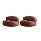 Contemporary Armless Single Sofa Chair Solid Color Accent Chair Brown Microfiber Leather 2 Piece Set Clearhalo 'Accent Chairs' 'accent_chairs' 'Chairs & Seating' 'furn' 'furn_accent_chairs' 'Furniture' 'Living Room Furniture' 7567995