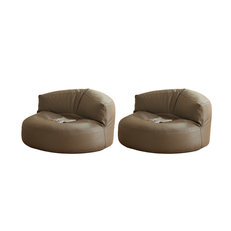 Contemporary Armless Single Sofa Chair Solid Color Accent Chair Grey Microfiber Leather 2 Piece Set Clearhalo 'Accent Chairs' 'accent_chairs' 'Chairs & Seating' 'furn' 'furn_accent_chairs' 'Furniture' 'Living Room Furniture' 7567998