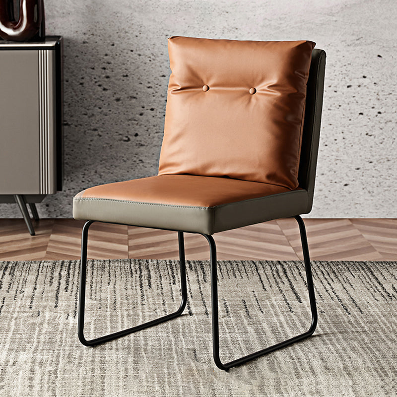 Mid-Century Modern Sled Side Chair Cushion Back Armless Side Chair