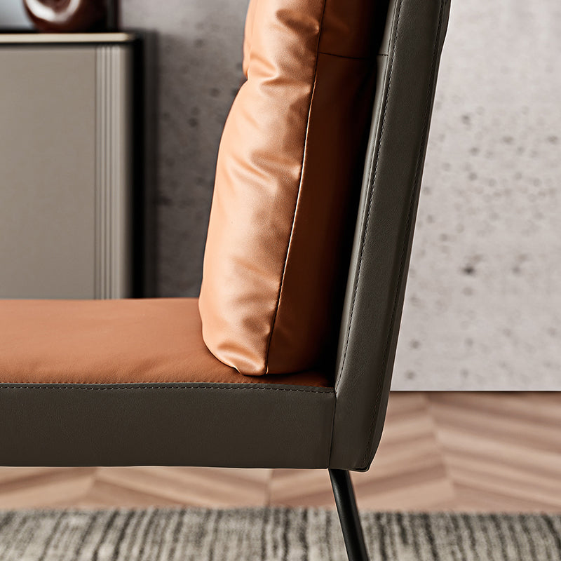 Mid-Century Modern Sled Side Chair Cushion Back Armless Side Chair