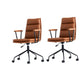 Mid-Century Modern Stick Side Chair Sewn Pillow Back Side Chair Orange Microfiber Leather 2 Piece Set Clearhalo 'Accent Chairs' 'accent_chairs' 'Chairs & Seating' 'furn' 'furn_accent_chairs' 'Furniture' 'Living Room Furniture' 7568067