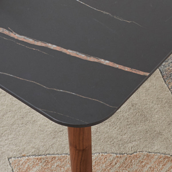 Mobili moderni di altezza standard Tavolo da pranzo a 4 gambe in legno massello da 5/7 pezzi con sedia