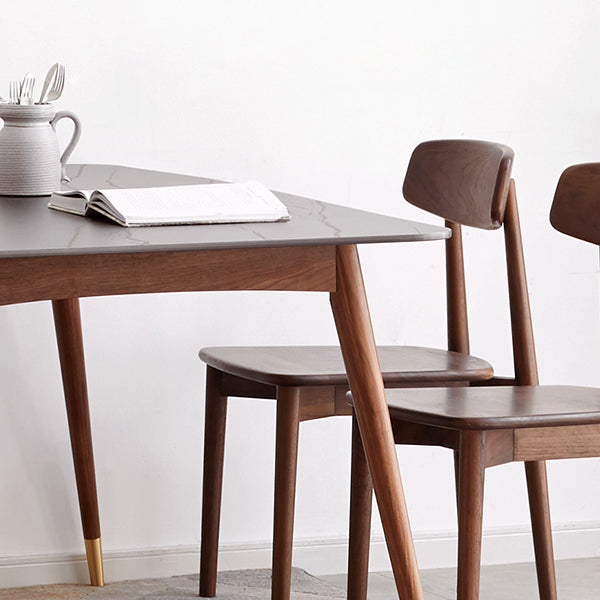 Mobili moderni di altezza standard Tavolo da pranzo a 4 gambe in legno massello da 5/7 pezzi con sedia