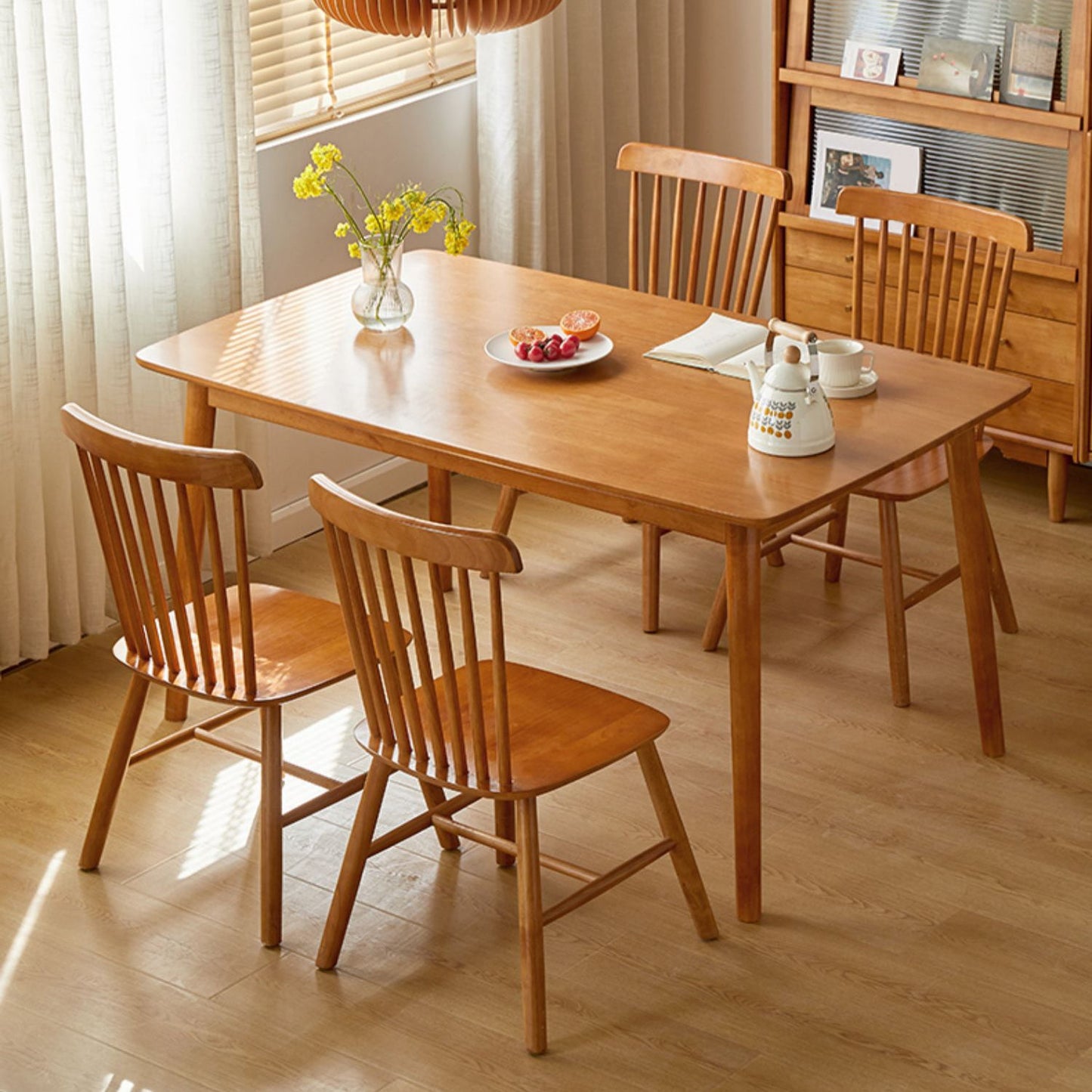 Rubberwood Massivholz Esstisch Set 1/5 Stück Essset für Küche