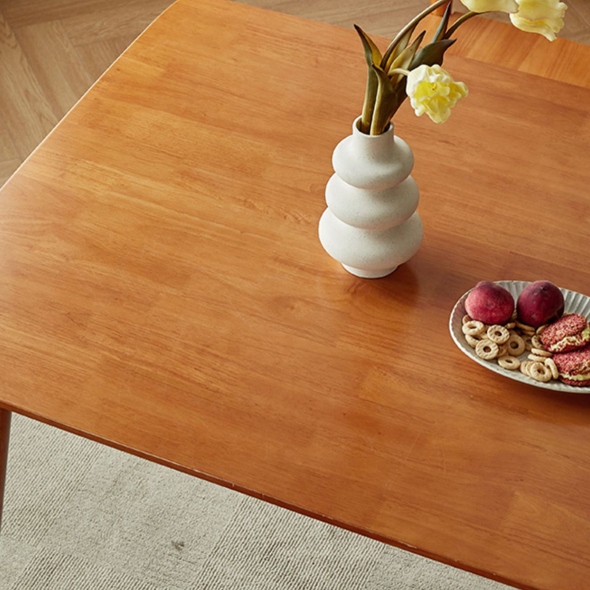 Rubberwood Massivholz Esstisch Set 1/5 Stück Essset für Küche