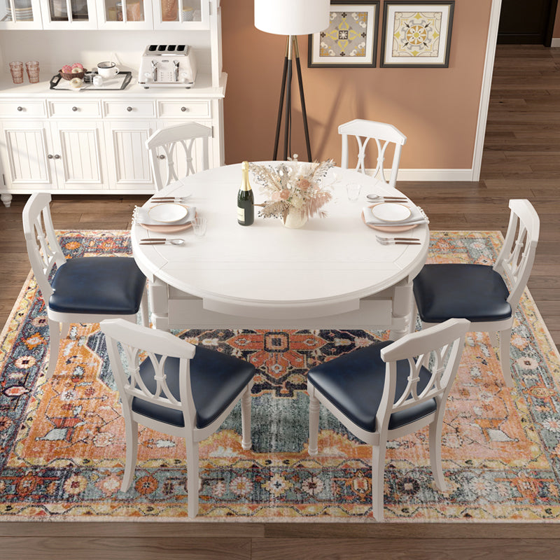 Set di tavoli da pranzo in legno massiccio rotondo set da pranzo da 1/7 pezzi