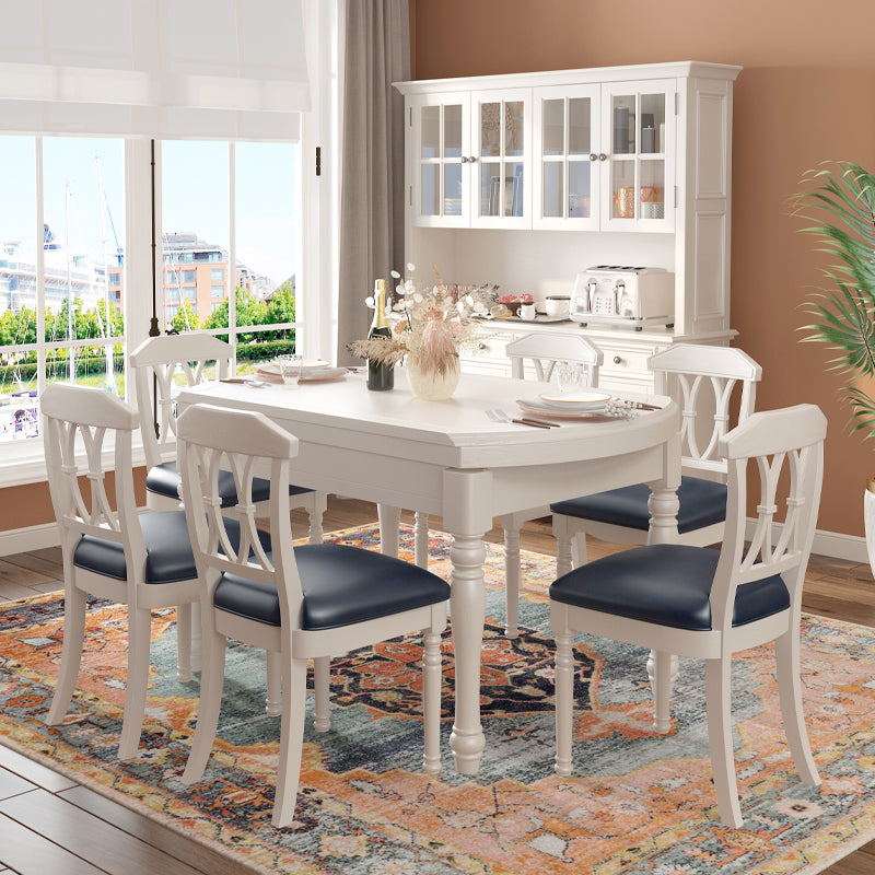 Set di tavoli da pranzo in legno massiccio rotondo set da pranzo da 1/7 pezzi