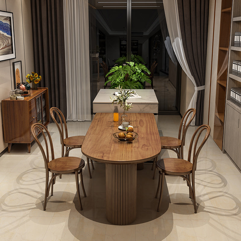 Solid Wood Furniture of 1/3/5 Standard Height Dining Furniture Table & Chair(s) 5 Piece Set Clearhalo 'Dining Room Sets' 'Dining Tables & Seating' 'dining_room_set' 'furn' 'furn_dining_room_set' 'Furniture' 'Kitchen & Dining Furniture' 7568651