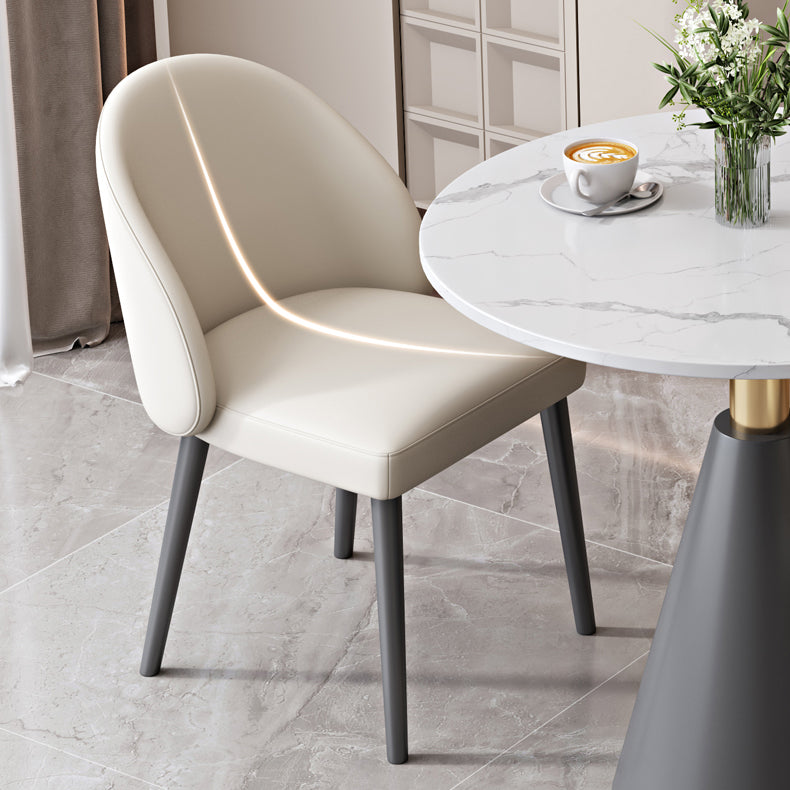 Moderne metalen stoel Parsons Keuken Diningsstoel voor eetkamer