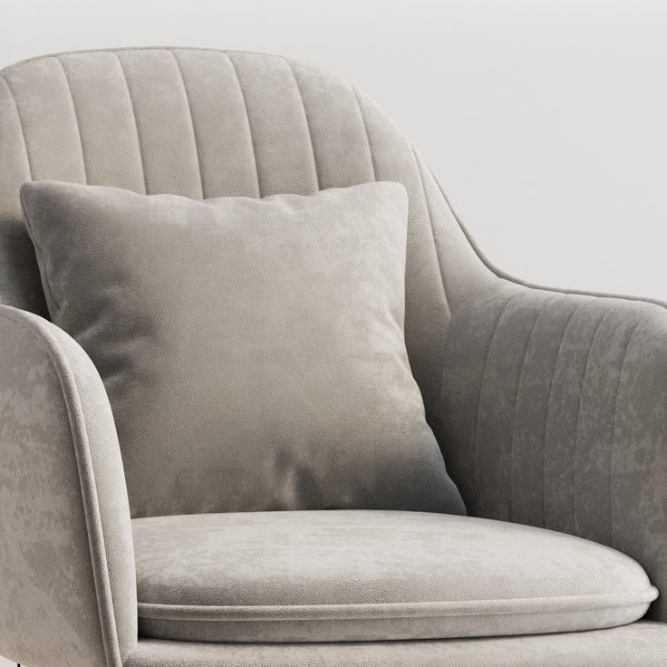 Nordic Style Metal Chair Solid Back Kitchen Dining Arm Chair for Dinning Room