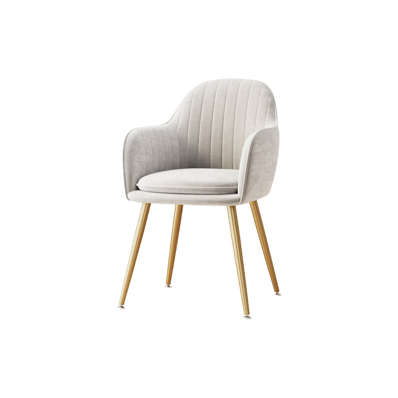 Nordic Style Metal Chair Solid Back Kitchen Dining Arm Chair for Dinning Room