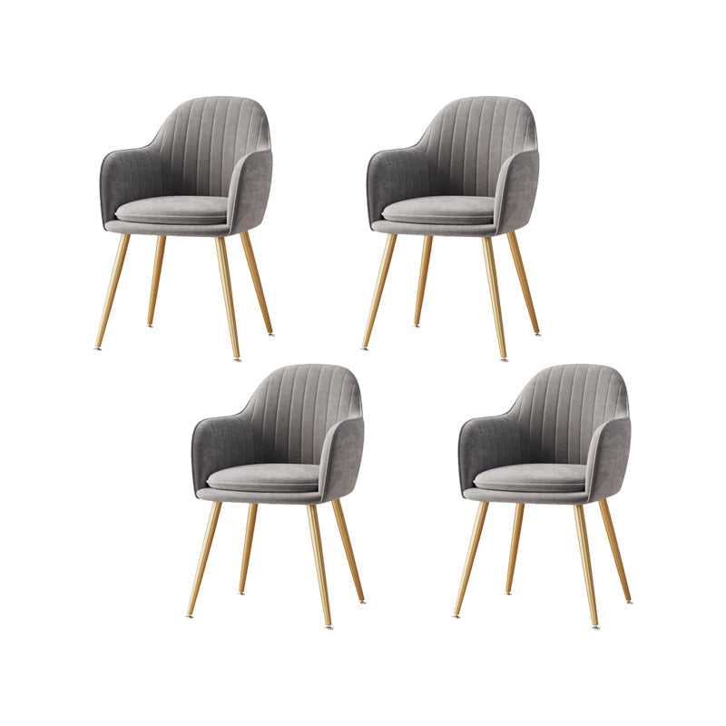 Nordic Style Metal Chair Solid Back Kitchen Dining Arm Chair for Dinning Room