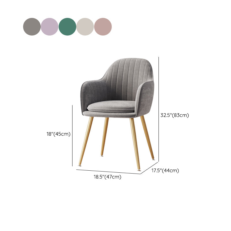 Nordic Style Metal Chair Solid Back Kitchen Dining Arm Chair for Dinning Room