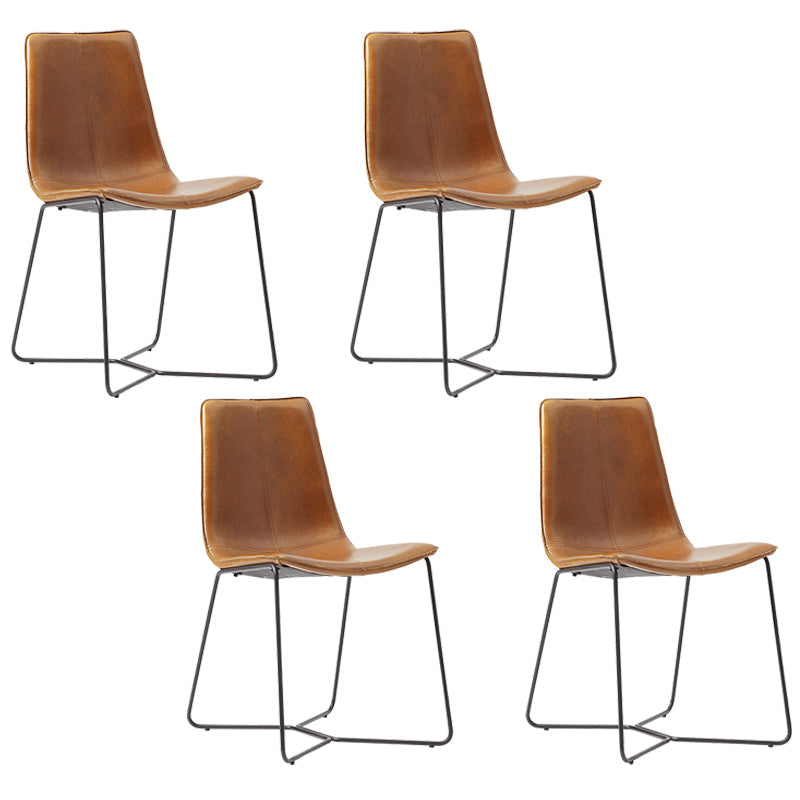 Silla tapizada de metal silla de espalda abierta contemporánea para el comedor