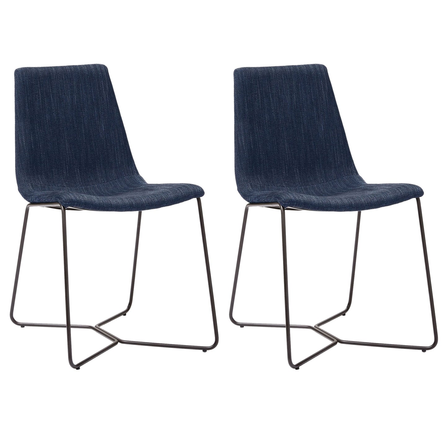 Silla tapizada de metal silla de espalda abierta contemporánea para el comedor