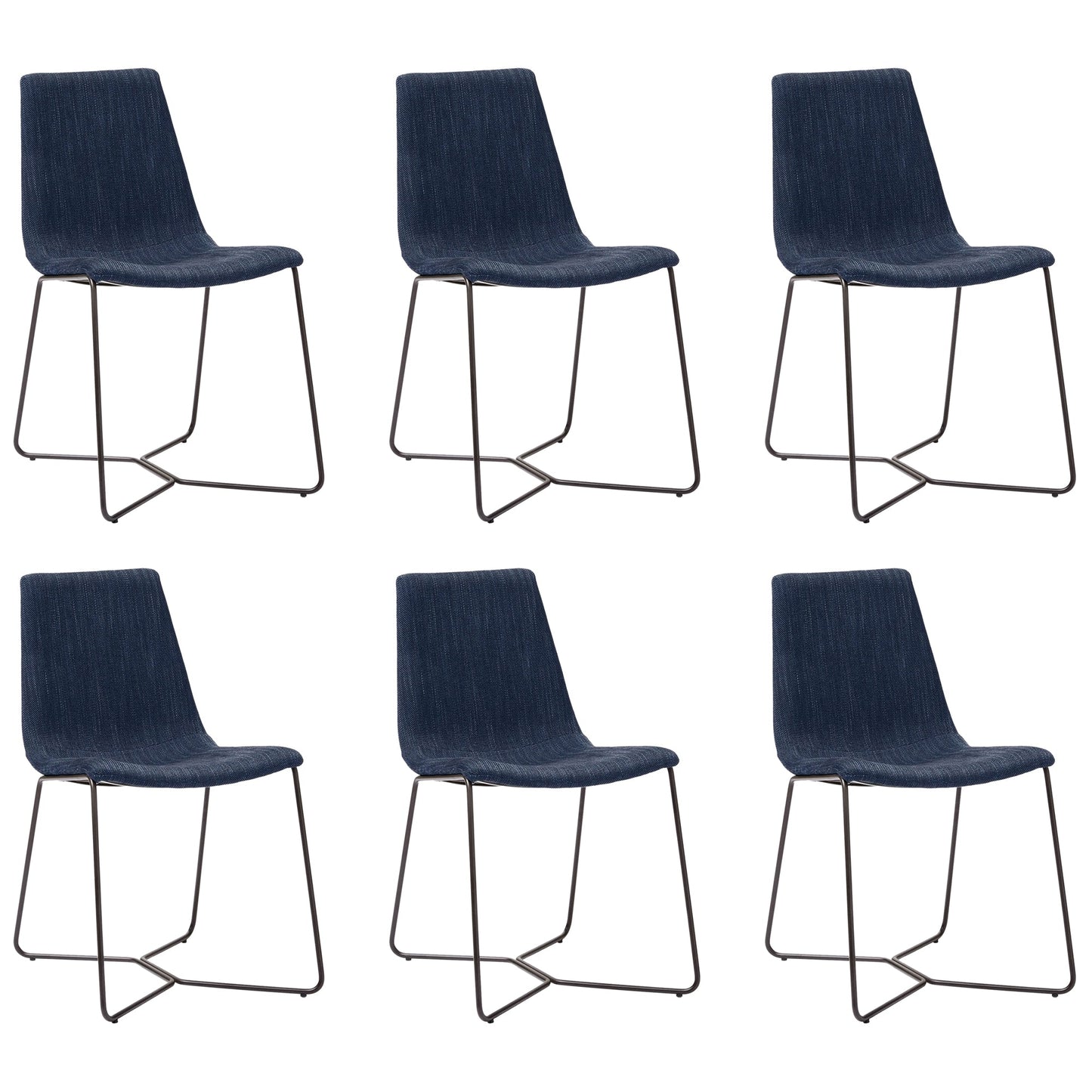 Silla tapizada de metal silla de espalda abierta contemporánea para el comedor