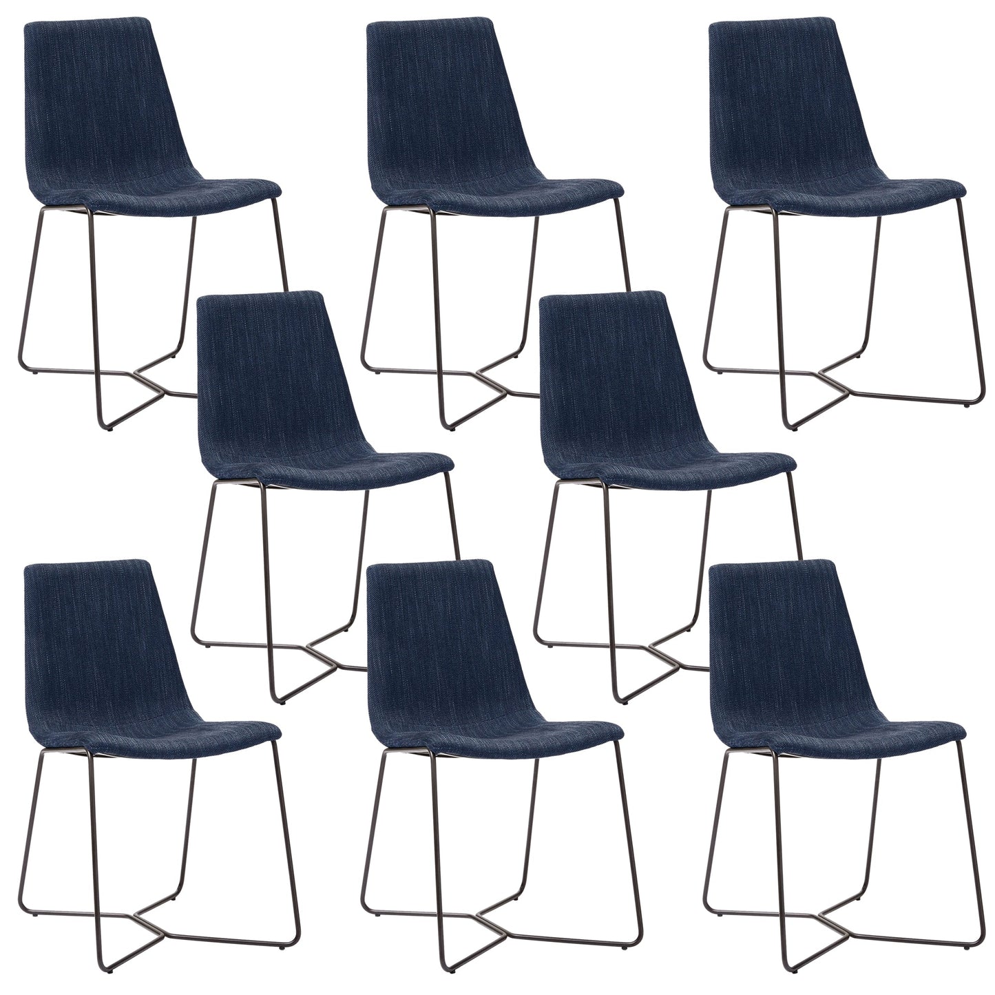 Silla tapizada de metal silla de espalda abierta contemporánea para el comedor