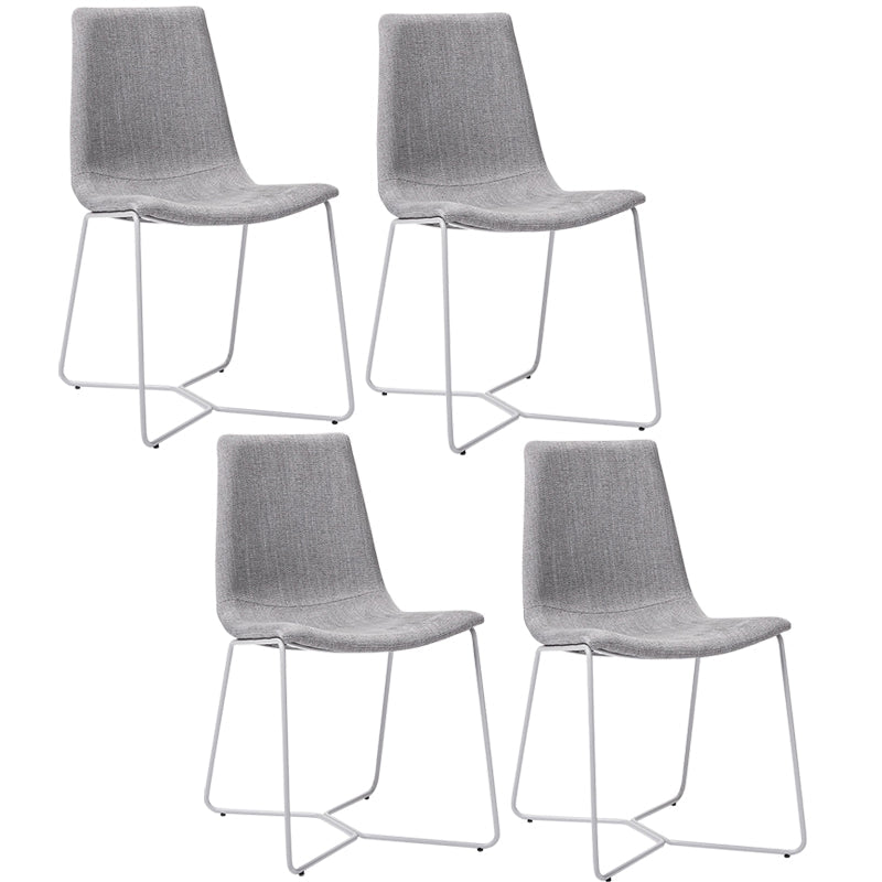 Silla tapizada de metal silla de espalda abierta contemporánea para el comedor