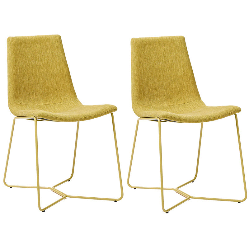 Silla tapizada de metal silla de espalda abierta contemporánea para el comedor