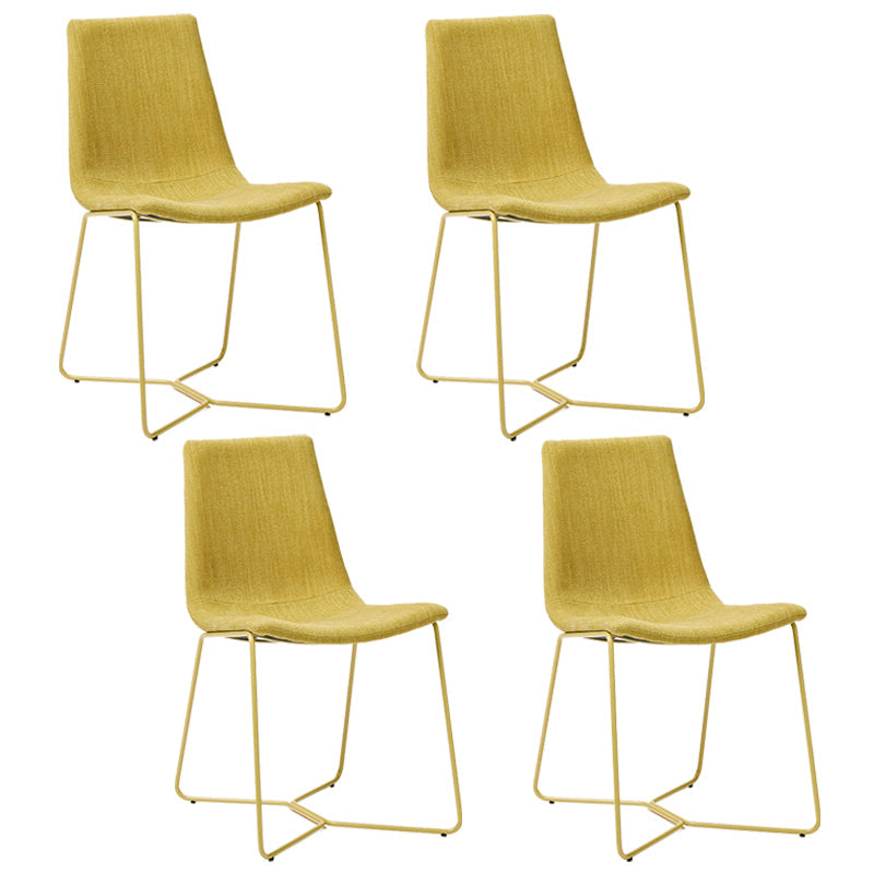 Silla tapizada de metal silla de espalda abierta contemporánea para el comedor