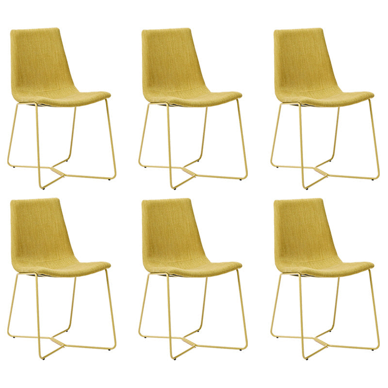 Silla tapizada de metal silla de espalda abierta contemporánea para el comedor