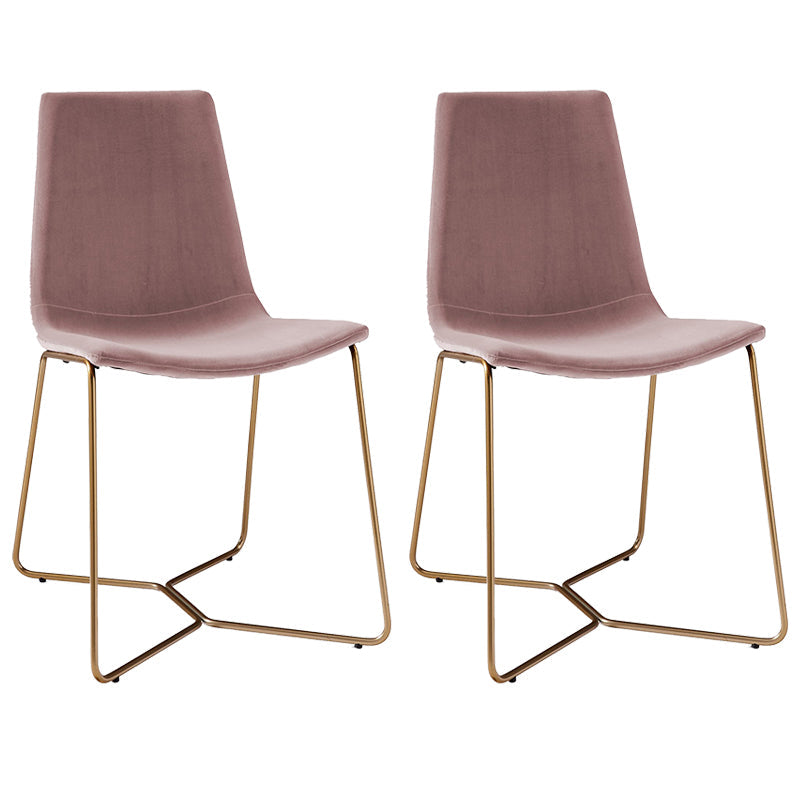 Silla tapizada de metal silla de espalda abierta contemporánea para el comedor