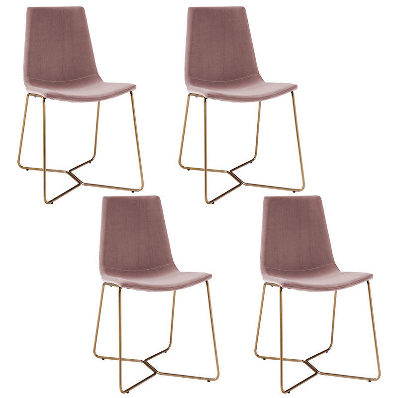 Silla tapizada de metal silla de espalda abierta contemporánea para el comedor